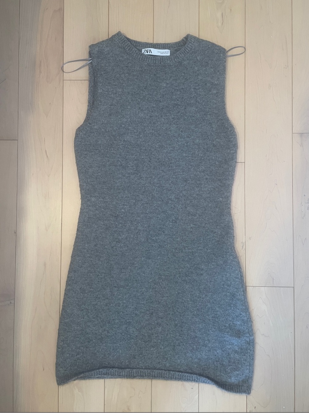 ZARA Dress Charcoal Gray Sleeveless Knit Long Tank